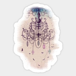 Chandelier (with flying birds) Sticker